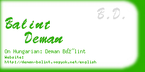 balint deman business card